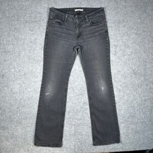 Levi's denim jeans Womens 31x30 Black Superlow Boot Low Rise Distressed red tab